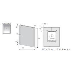 Zrcadlo s LED osvětlením Naturel Iluxit 60x70 cm ZIL6070TLEDS
