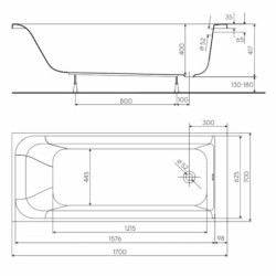 Obdélníková vana Kolo Rekord 170x70 cm akrylát levá i pravá XWP1670000