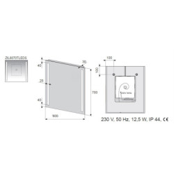 Zrcadlo s LED osvětlením Naturel Iluxit 80x70 cm ZIL8070TLEDS