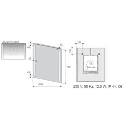 Zrcadlo s LED osvětlením Naturel Iluxit 120x70 cm ZIL12070TLEDS