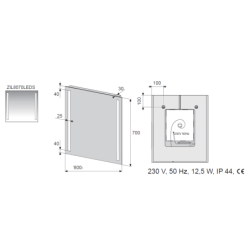 Zrcadlo s LED osvětlením Naturel Iluxit 80x70 cm ZIL8070LEDS