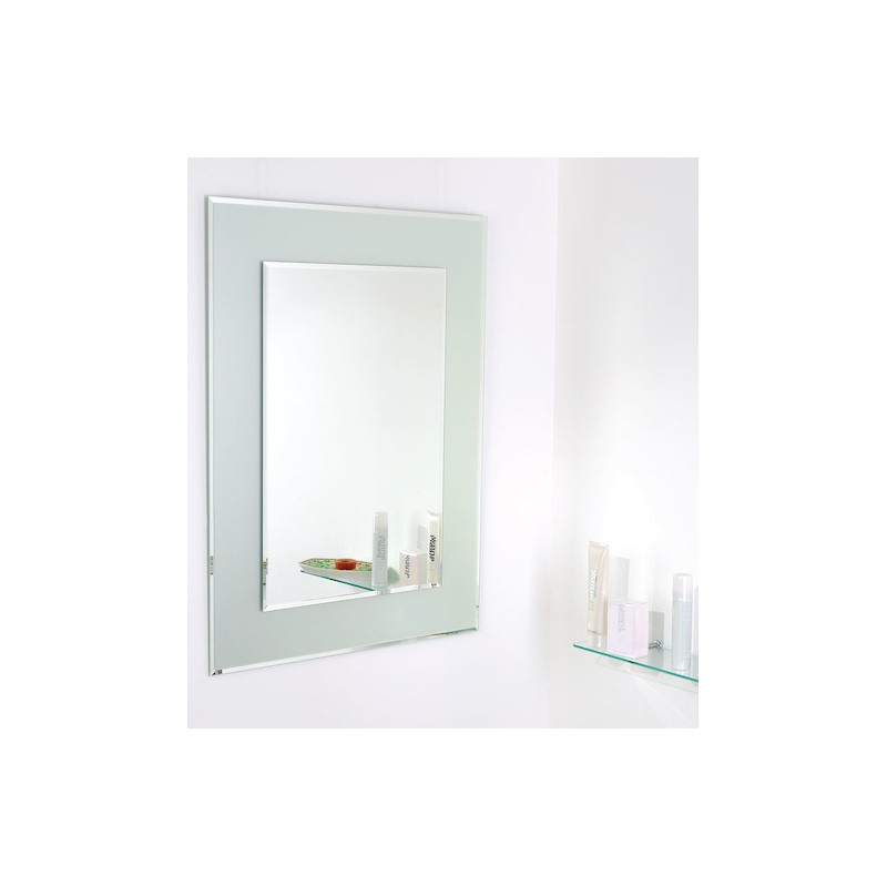 Zrcadlo s fazetou Amirro Snowqueen 60x80 cm šedá 711-447