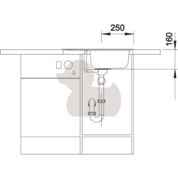 Set dřezu a baterie Blanco 60,5x50 cm SETB4