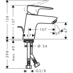 Umyvadlová baterie Hansgrohe HG248 s výpustí chrom SIKOBHGMS275