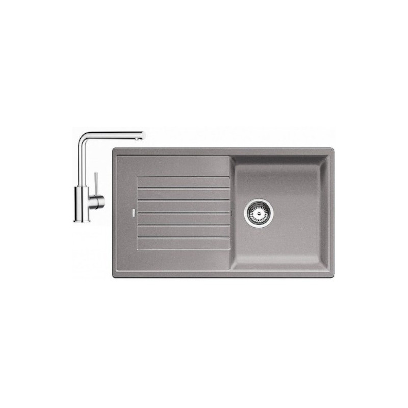 Set dřezu a baterie Blanco ZIA 5 S aluminium + MILA chro SET11MILAAL