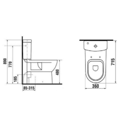 Wc kombi komplet Jika Mio vario odpad SIKOSJMIVB24716