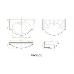 Koupelnová skříňka s umyvadlem Multi Simple 55,5x42,4 cm bílá SIMPLE55WH