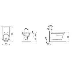 Wc závěsné Laufen Pro zadní odpad H8209530000001
