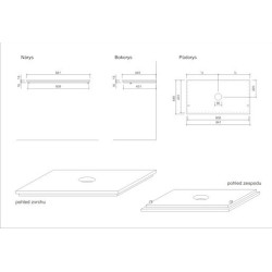 Deska pod umyvadlo Naturel Vario Dekor 84x45 cm bílá VARIODESKA90BI