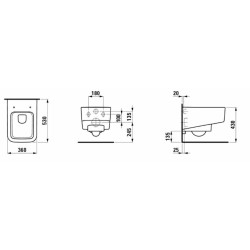 Wc závěsné Laufen Pro S zadní odpad H8209620000001