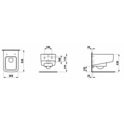 Wc závěsné Laufen Pro S zadní odpad H8209624000001