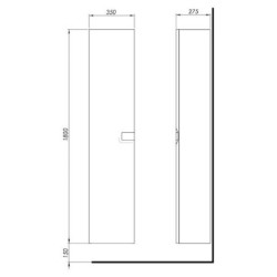 Koupelnová skříňka vysoká Kolo Twins 35x180 cm bílá lesk SIKONKOTWVSBL