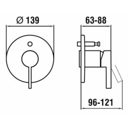 Sprchová a vanová baterie Laufen KARTELL BY LAUFEN bez podomítkového tělesa chrom H3213360040001