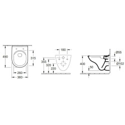 WC závěsné Villeroy & Boch O.Novo zadní odpad 5688R0R1