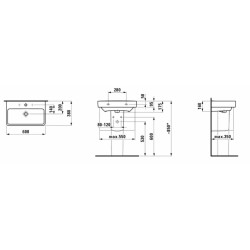 Umyvadlo Laufen Pro 60x38 cm bez otvoru pro baterii H8189590001091