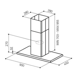 Digestoř ostrůvkový Elica TRIBE ISLAND IX/A/90X60 PRF0049160A