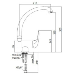 Dřezová baterie Paffoni Duemila s otočným raménkem chrom DU189