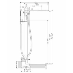 Vanová baterie Hansgrohe Axor Massaud bez podomítkového tělesa chrom 18450000