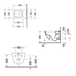 Wc závěsné Duravit Happy D.2 zadní odpad 2221090000