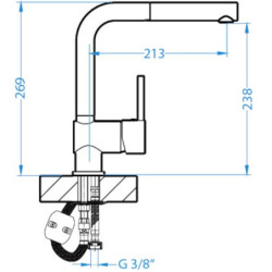 Dřezová baterie Alveus Azeta-P s vytahovací sprškou chrom 1096119