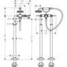 Vanová baterie Hansgrohe Axor Montreux bez podomítkového tělesa chrom 16553000