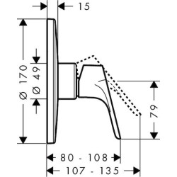 Sprchová baterie Hansgrohe Focus bez podomítkového tělesa chrom 31964000