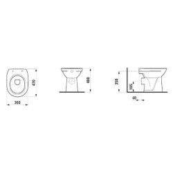 Wc stojící Laufen Pro zadní odpad H8219560000001