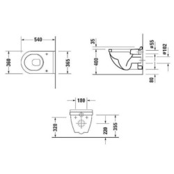 Wc závěsné Duravit Starck 3 zadní odpad 2200090000