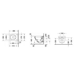 Wc závěsné Duravit Starck 3 zadní odpad 2227090000