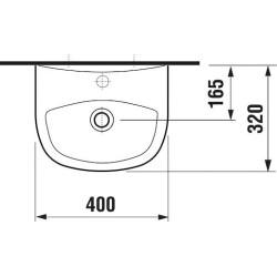 Umývátko Fayans Neo 40x32 cm, otvor pro baterii uprostřed H8153930001771