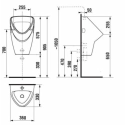 Pisoár závěsný Jika Livo zadní odpad H8402010000001