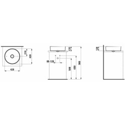 Umyvadlo na desku Laufen Kartell By Laufen 42x42 cm bez otvoru pro baterii, bez přepadu H8123314001121