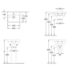 Umývátko Villeroy & Boch Avento 45x37 cm 73584501