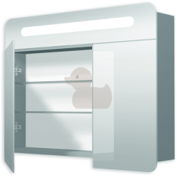 Zrcadlová skříňka s osvětlením Naturel Iluxit 120x65 cm MDF šedostříbrná GALPIR120LED
