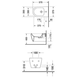 Bidet Duravit Me By Starck závěsný 2288150000