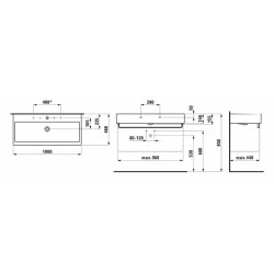 Nábytkové umyvadlo Laufen Living City 100x46 cm otvor pro baterii uprostřed H8184380001041