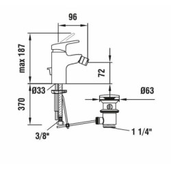 Bidetová baterie Laufen CITYPRO s výpustí chrom H3419510041111