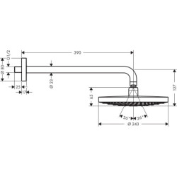Hlavová sprcha Hansgrohe Raindance Select S včetně sprchového ramena chrom 26470000
