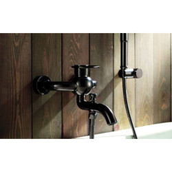 Vanová baterie WF Industrial se sprchovým setem 150 mm olejem gumovaný bronz SIKOBWFS223