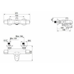 Vanová baterie Jika Deep bez sprchového setu 150 mm chrom H3231U70044001