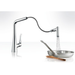 Dřezová baterie Hansgrohe Metris M71 s vytahovací sprškou chrom 14820000