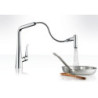 Dřezová baterie Hansgrohe Metris M71 s vytahovací sprškou chrom 14820000