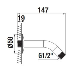 Sprchové rameno Jika Rio chrom H3661R00040041