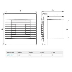 Haco ventilátor s žaluzií a časovým doběhem AV PRO 150T AVPRO150T