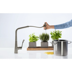 Dřezová baterie Hansgrohe Metris Select M71 s vytahovací sprškou chrom 14884000