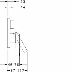 Sprchová a vanová baterie Hansa Loft bez podomítkového tělesa chrom 87603003