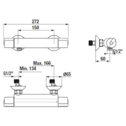 Sprchová baterie Jika Deep bez sprchového setu 150 mm chrom H3331U70044001