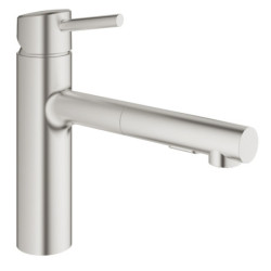 Dřezová baterie GROHE Concetto New s vytahovací sprškou supersteel 30273DC1