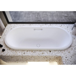 Oválná vana Kaldewei Centro Duo Oval 180x80 cm smaltovaná ocel levá i pravá alpská bílá 282810113001