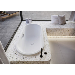 Oválná vana Kaldewei Centro Duo Oval 180x80 cm smaltovaná ocel levá i pravá alpská bílá 282810113001